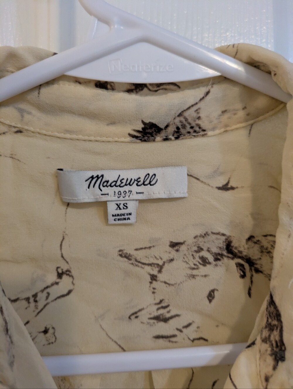 Madewell Cream Horse-Print Button-Up Shirt - Picture 3 of 3